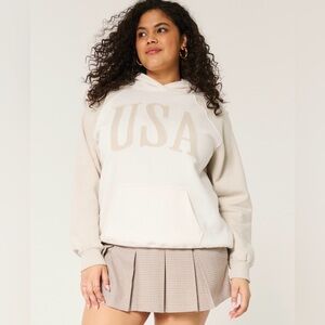 Hollister oversized USA Graphic Hoodie NWT